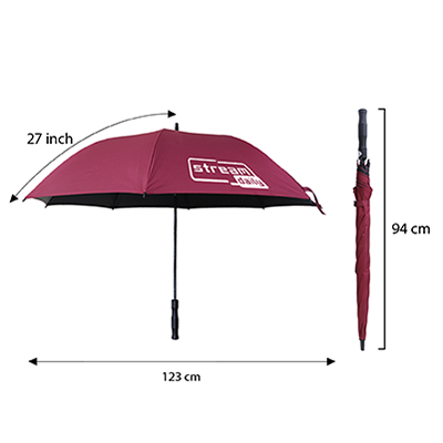 27" Auto-Open Inner Black Coated Quality Golf Big Umbrella 09